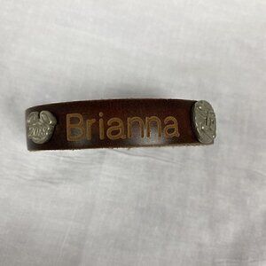 DISNEY PARKS Leather Snap Bracelet Personalized BRIANNA Music Note